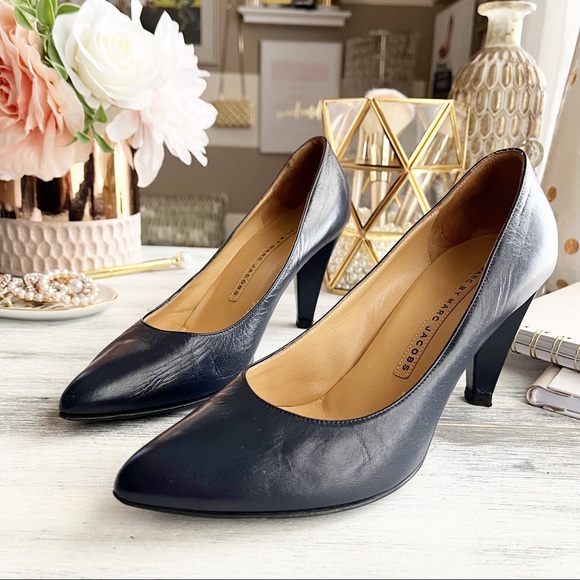 Marc by Marc Jacobs navy point leather heels size 37 - Picture 5 of 8